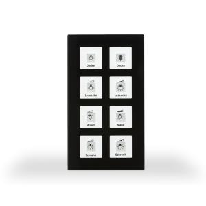 Glass Push-button Plus 8-fold,Μαύρο