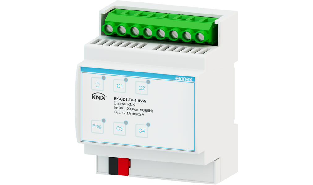 KNX dimmer 90-230V~50/60Hz 4 channels with common neutral