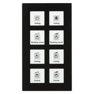 Κουμπί KNX RF+ από γυαλί Plus 8 τεμαχίων, με ενεργοποιητή, μαύρο