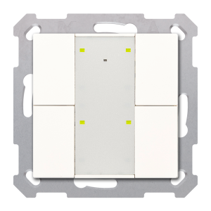 Κουμπί KNX RF+ Plus 4 θέσεων, με ενεργοποιητή, γυαλιστερό φινίρισμα Pure White