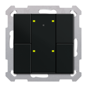 Κουμπί KNX RF+ Plus 4 θέσεων, με ενεργοποιητή, μαύρο ματ