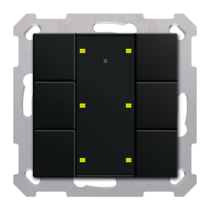 Κουμπί KNX RF+ Plus 6 θέσεων, με ενεργοποιητή, μαύρο ματ φινίρισμα