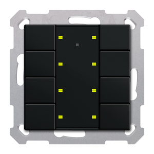 Κουμπί KNX RF+ Plus 8 θέσεων, με ενεργοποιητή, μαύρο ματ
