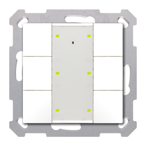 KNX Push Button Plus TS 55 6 gang, Pure White matt finish