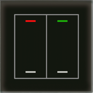 Glass Push Button II Lite 2-Fold RGBW,Μαύρο