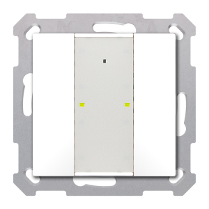 KNX Push Button Plus TS 55 2 gang, Pure White glossy finish