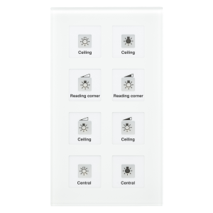 Glass Push-button Plus 8-fold,Λευκό