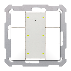 KNX Push Button Plus TS 55 6 gang, Pure White glossy finish