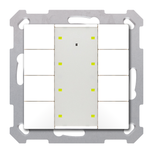 KNX Push Button Plus TS 55 8 gang, Pure White glossy finish