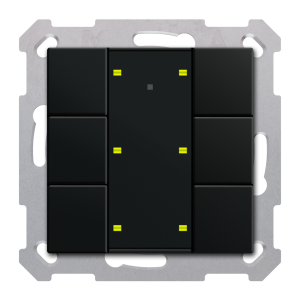 KNX Push Button Plus TS 55 6 gang, Black matt finish