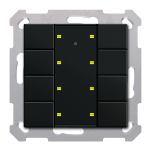 KNX Push Button Plus TS 55 8 gang, Black matt finish