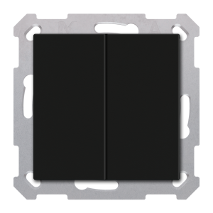 KNX Push Button Lite 55 Basic 2-Fold, neutral, Black matt