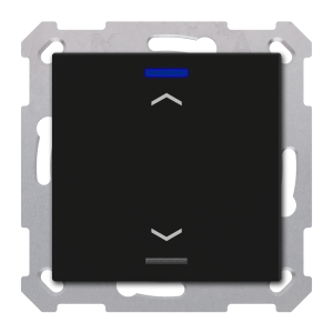 KNX Push Button Lite 55 1-Fold, RGBW, Ρολά, Black matt