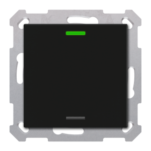 KNX RF+ Push Button Lite 55 1-Fold,  RGBW, TS, Μαύρο ματ, ουδέτερο