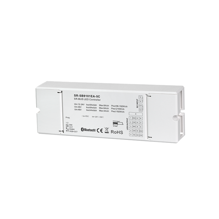 Ελεγκτής LED DIM CCT RGBW RGB+CCT 4 σε 1 Σταθερού Volt 2.4G Mesh SR-SB9101EA-5C-PUSH