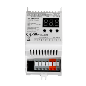 Αποκωδικοποιητής DMX512 τοποθετημένος σε ράγα DIN