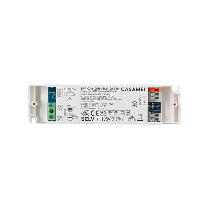 Πρόγραμμα οδήγησης LED Casambi 15W 1CH με δυνατότητα NFC (σταθερό ρεύμα) - Image 2