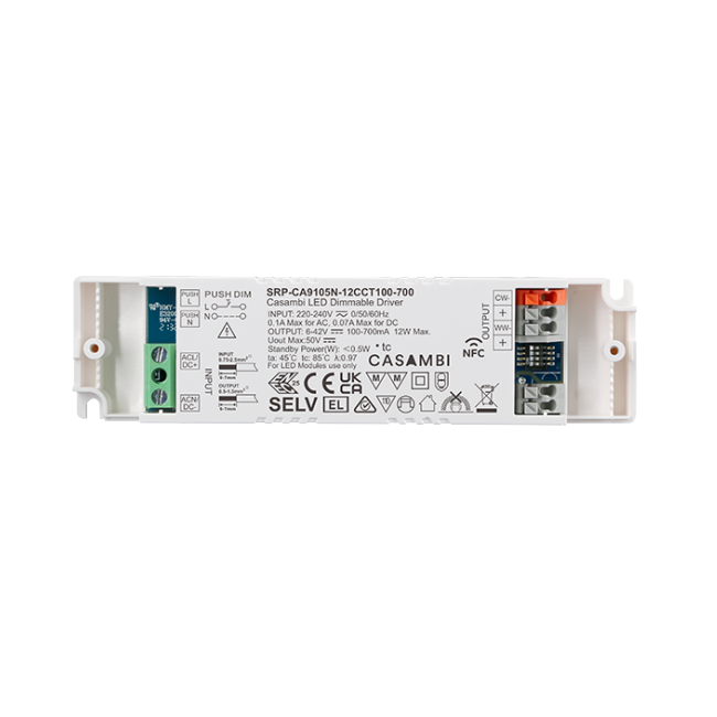 Πρόγραμμα οδήγησης LED Casambi 12W 2 καναλιών με δυνατότητα NFC (σταθερό ρεύμα) - Image 2