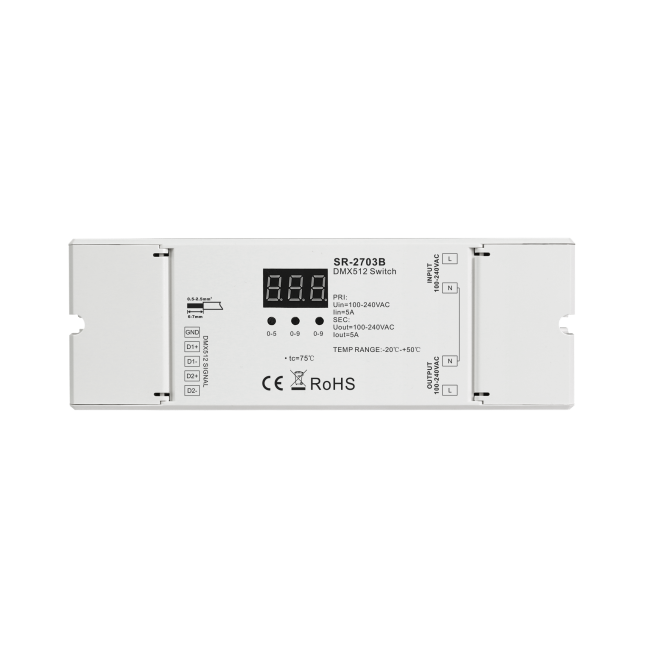 Ρυθμιστής έντασης AC DMX512 με αυτόνομη λειτουργία