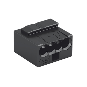 Κλέμμα Διακλάδωσης MICRO PUSH WIRE® 4 Αγωγών, Σκούρο Γκρι, για Μονόκλωνους Αγωγούς έως Ø0,8 mm