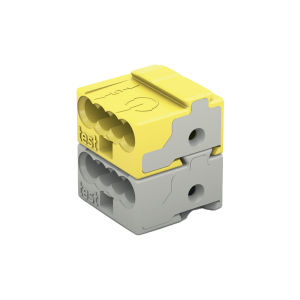 Κλέμμα Σύνδεσης KNX/EIB 2 Πόλων με PUSH WIRE®, 4+4 Σημεία Σύνδεσης, Γκρι/Κίτρινη