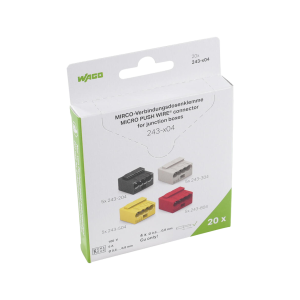 Σετ 20 Κλεμμών MICRO PUSH WIRE® 4 Αγωγών Ø0,6–0,8 mm, 4 Χρώματα