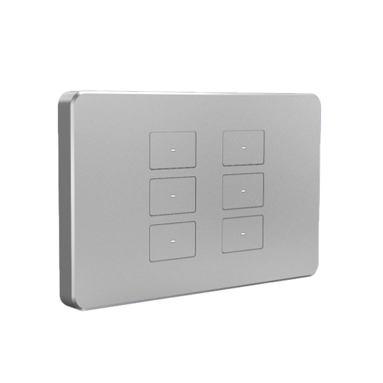 Premium KNX Aluminium Διακόπτης 6 Πλήκτρων με RGB LED Feedback & Αισθητήρα Θερμοκρασίας - Image 2