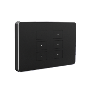 Premium KNX Aluminium Διακόπτης 6 Πλήκτρων με RGB LED Feedback & Αισθητήρα Θερμοκρασίας