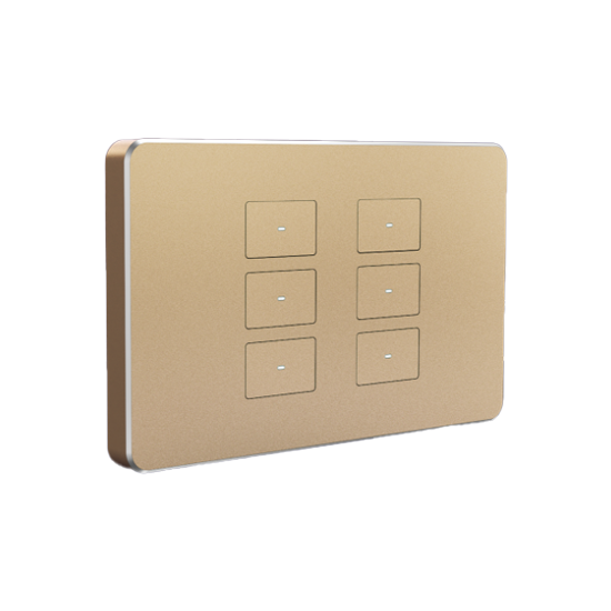 Premium KNX Aluminium Διακόπτης 6 Πλήκτρων με RGB LED Feedback & Αισθητήρα Θερμοκρασίας - Image 3