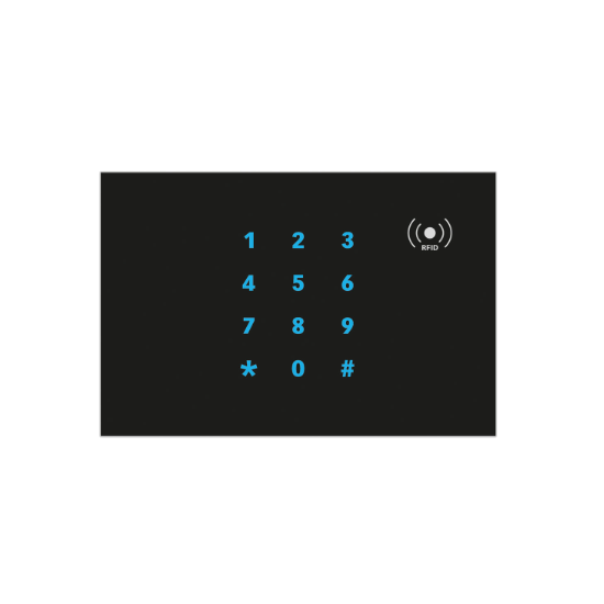 KNX Secure Γυάλινο Οριζόντιο Πληκτρολόγιο Ελέγχου Πρόσβασης με RFID 13,56 MHz & Proximity Sensor