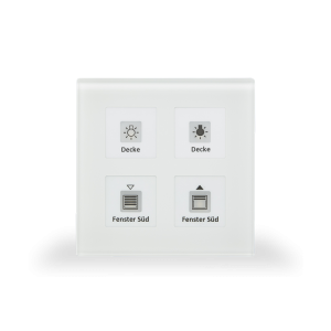 Γυάλινη Σειρά Ασύρματων Μπουτόν KNX RF+ 4/8 Πλήκτρων με Actuator & Αισθητήρα Θερμοκρασίας