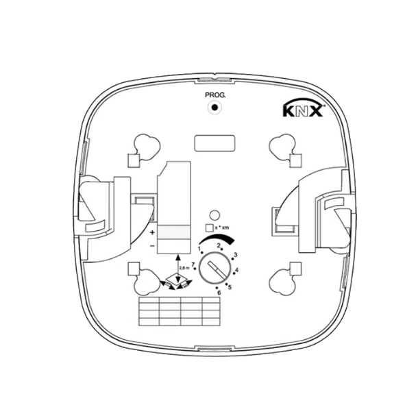 KNX PIR Αισθητήρας Παρουσίας 360°, 4×4m Presence / 7×7m Motion, 4 Light Channels + HVAC, IP20 - Image 2